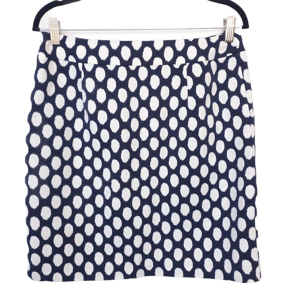 LOFT Short Skirt Size 6 Polka Dot Navy & White NWT